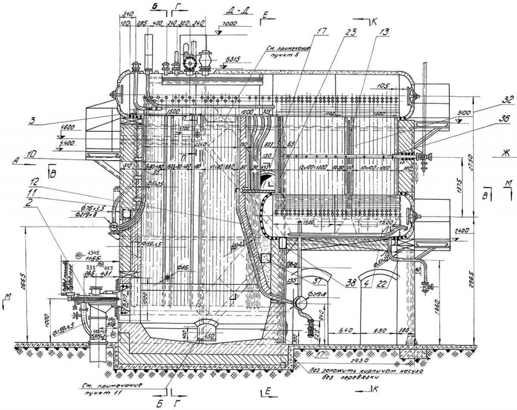 Чертеж парового котла ДКВр-10-13 ГМ