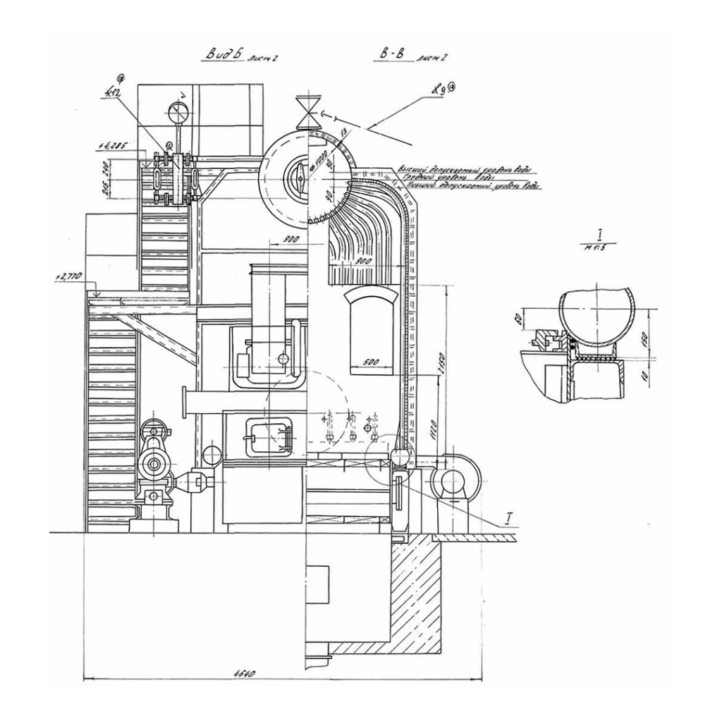 Схема парового котла КЕ-6,5-14 C