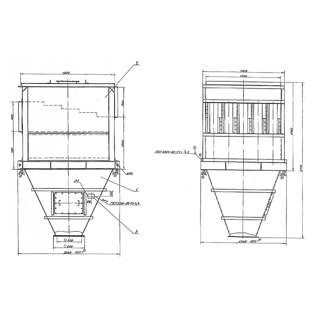 Чертеж циклон ЦБ-25